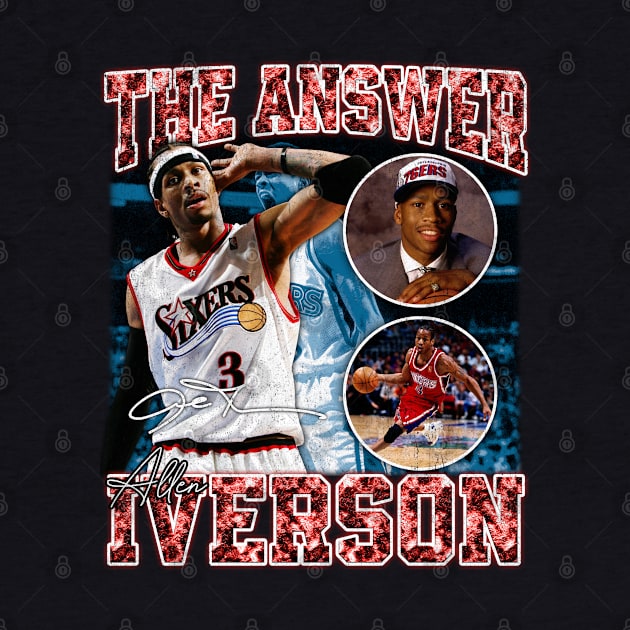 Allen Iverson The Answer Basketball Signature Vintage Retro 80s 90s Bootleg Rap Style by CarDE